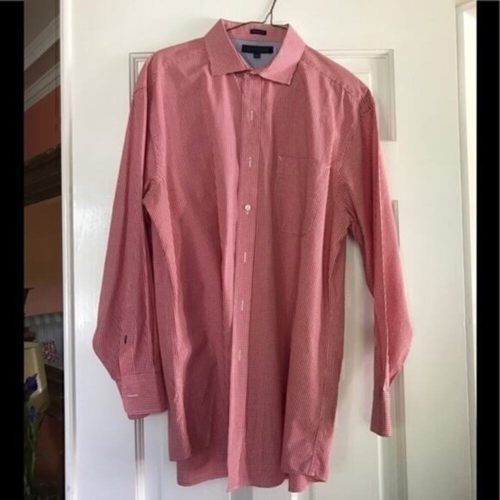 Tommy Hilfiger Red & White Check Regular Fit 16.5 -32/33